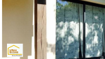 Détail de la nouvelle menuiserie aluminium noire installée lors d’une rénovation près de Venelles, avec adaptation de l’ouverture existante.