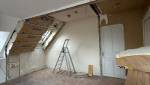 Travaux d'isolation et rénovation des rampants dans un bureau à Troyes