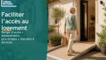 Rampe d’accès intégrée à l’entrée d’un logement à Marmande pour faciliter les déplacements et accompagner le maintien à domicile.