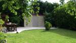Terrasse et abri de jardin maçonné