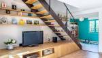 escalier intérieur aménagement coin bureau et bibliothèque
