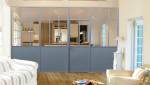 Verrière d'intérieur salon salle de séjour alu laqué bleué 
