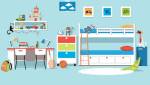 Chambre dans les tons bleus