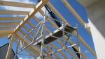 Charpente d'extension bois en cours de construction - Nantes 44