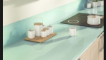 Plan travail en verre