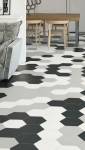 sol pvc hexagonal 3 couleurs
