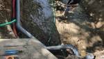 Travaux de construction du bassin de natation