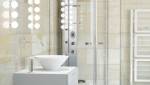 Douche avec porte vitrée