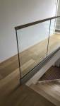 Habillage d'un escalier parquet massif, garde corps verre à Saint Louis