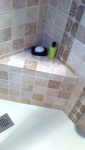Petit banc de douche en angle