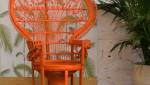 Fauteuil Emmanuelle repeint en orange