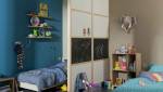 Cabourg - Cloison légère et décoration différenciée afin de créer deux espaces dans une chambre pour deux enfants