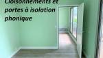 Séparation de 2 cabinets par cloisons et portes isolantes acoustique