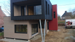 Extension zinc ultra moderne coloré (bois et zinc) 