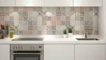 carrelage mural cuisine décor mosaïque ton greige