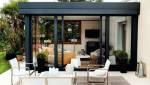 Véranda alu à toit plat