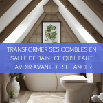 Salle de bain sous combles avec fenêtre de toit