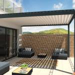 Pergola bioclimatique adossée maison