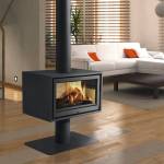 Poêle à bûches central