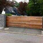 Portail pvc façon bois coulissant