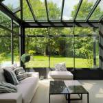 Véranda Technal vert en aluminium