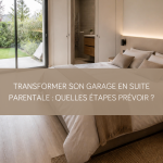 Aménagement d'un ancien garage en chambre confortable et contemporaine