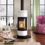 Poêle à bois central à granulés en faïence céramique