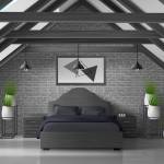 Chambre mansardée noir et blanc