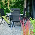 terrasse avec tapis de pierre