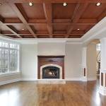 Plafond à caissons bois avec leds intégrés