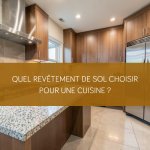 Carrelage grand format dans une cuisine rénovée