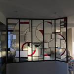 Vitrail  cloison séparative par Séverine Pinon artiste vitrailliste