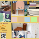 pastel et mat salle de bains 