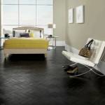 Parquet peint en noir pour chambre à coucher