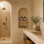 Tadelakt dans une salle de bain sur la Ciotat 
