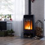 Cheminée à foyer ouvert maison salon 