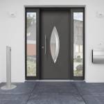 porte d'entrée connectée PVC avec vitrage