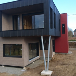 Extension zinc ultra moderne coloré (bois et zinc) 