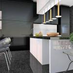 Cuisine moderne avec mobilier noir laqué - Lille 59