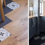 Un sol de cuisine mixte avec parquet et carrelage
