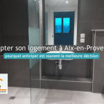 Salle de bains accessible rénovée à Aix-en-Provence avec douche de plain-pied et aménagements favorisant le confort, la sécurité et le maintien à domicile.