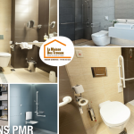  adaptation salle de bains PMR, salle de bains senior sécurisée, douche PMR plain-pied, aménagement PMR maison, MaPrimeAdapt salle de bains, travaux accessibilité logement, La Maison des Travaux Bassin de Genevois