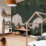 Une chambre d'enfant originale et cosy (papier peint Little Hands, source Pinterest)