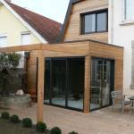 Extension bois à parois vitrée