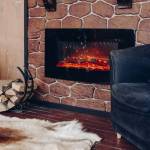 Cheminée avec insert dans un salon