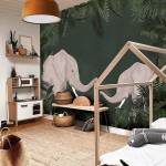 Une chambre d'enfant originale et cosy (papier peint Little Hands, source Pinterest)