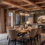 rénovation intérieure chalet Chamonix, ambiance chaleureuse Noël Haute-Savoie, matériaux bois pierre Megève, éclairage cocooning Sallanches, aménagement séjour La Clusaz, La Maison des Travaux Chamonix Mont-Blanc