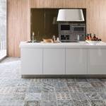 Carrelage cuisine en grès cérame décor mosaïque