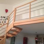 escalier bois sur mesure avec palier