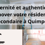 L’image montre une pièce en cours de rénovation avec des murs enduits et une échelle, illustrant parfaitement le processus de transformation d’une résidence secondaire. 